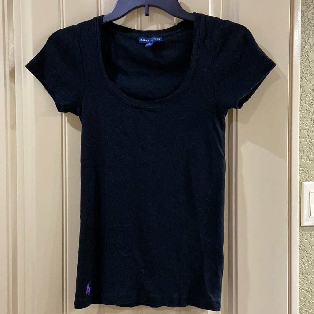 Scoop Neck Tee By Ralph Lauren Brand Excellent Quality